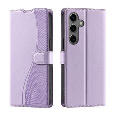 Per Samsung Galaxy S23 FE 5G Voltage Custodia per telefono in pelle ultra sottile a pois (viola)