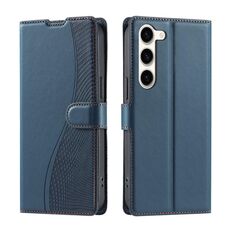 Per Samsung Galaxy S23 5G Voltage Custodia per telefono in pelle ultra sottile a pois (blu)