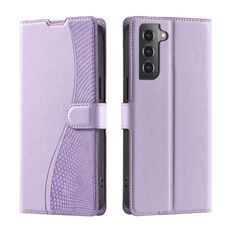 Per Samsung Galaxy S22+ 5G Voltage Custodia per telefono in pelle ultra sottile a pois (viola)
