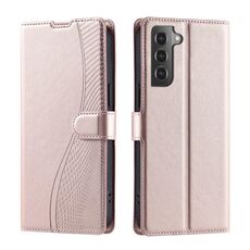 Per Samsung Galaxy S22+ 5G Voltage Custodia per telefono in pelle ultra sottile a pois (oro rosa)