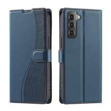 Per Samsung Galaxy S22+ 5G Voltage Custodia per telefono in pelle ultra sottile a pois (blu)