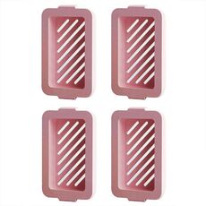 4 pezzi/confezione multifunzionale in rete elastica antiscivolo scatola di sapone schiumogeno per scarico (rosa)