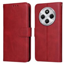 Per Redmi 14C 4G Custodia per telefono in pelle con texture di vitello classica (rosso)