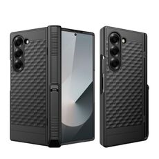 Per Samsung Galaxy Z Fold6 Custodia per telefono con cerniera a cubo integrata con supporto a molla (nero)