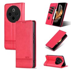Per vivo Y300 Pro AZNS Custodia per telefono in pelle di vitello con texture magnetica (rosso)