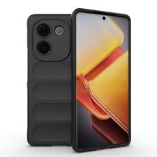 Per vivo iQOO Z9s Pro India Magic Shield TPU + custodia in flanella per telefono (nero)