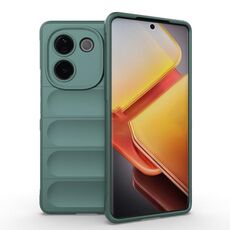 Per vivo iQOO Z9s Pro India Magic Shield TPU + custodia in flanella per telefono (verde scuro)
