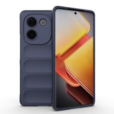 Per vivo iQOO Z9s Pro India Magic Shield TPU + custodia in flanella per telefono (blu scuro)