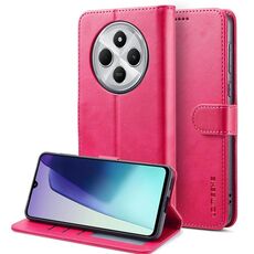 Per Redmi 14C LC.IMEEKE Custodia per telefono in pelle di vitello (rosso)