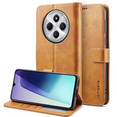 Per Redmi 14C LC.IMEEKE Custodia per telefono in pelle di vitello (marrone)