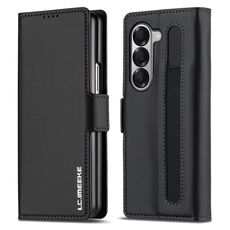Per Samsung Galaxy Z Fold6 LC.IMEEKE L1 Series Custodia per telefono in PU con trama fine e smerigliata con slot per penna, penna non inclusa (nero)