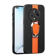 Per vivo Y300 Pro Custodia per telefono con supporto magnetico in pelle Litchi (arancione)
