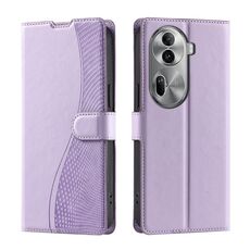Per OPPO Reno11 Pro Global Voltage Custodia per telefono in pelle ultrasottile a pois (viola)