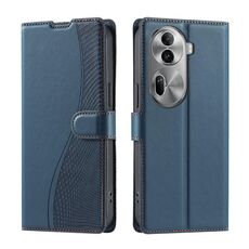 Per OPPO Reno11 Pro Global Voltage Custodia per telefono in pelle ultrasottile a pois (blu)