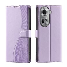 Per OPPO Reno11 Global Voltage Custodia per telefono in pelle ultrasottile a pois (viola)
