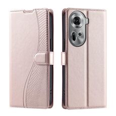 Per OPPO Reno11 Global Voltage Custodia per telefono in pelle ultrasottile a pois (oro rosa)