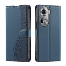 Per OPPO Reno11 Global Voltage Custodia per telefono in pelle ultrasottile a pois (blu)