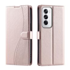 Per OPPO Reno12 5G Global Voltage Custodia per telefono in pelle ultrasottile a pois (oro rosa)