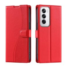 Per OPPO Reno12 5G Global Voltage Custodia per telefono in pelle ultrasottile a pois (rossa)
