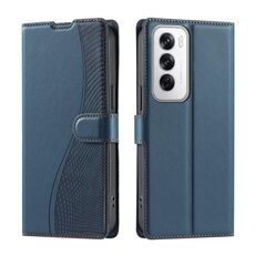 Per OPPO Reno12 5G Global Voltage Custodia per telefono in pelle ultrasottile a pois (blu)