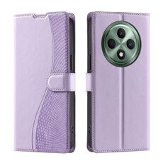 Per OPPO Reno12 F 5G Global Voltage Custodia per telefono in pelle ultrasottile a pois (viola)
