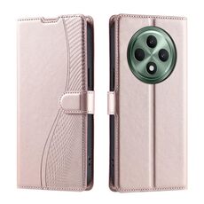 Per OPPO Reno12 F 5G Global Voltage Custodia per telefono in pelle ultrasottile a pois (oro rosa)