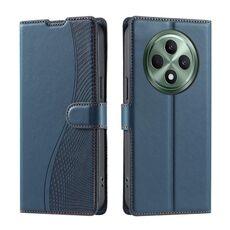 Per OPPO Reno12 F 5G Global Voltage Custodia per telefono in pelle ultrasottile a pois (blu)