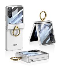 Per Xiaomi Mix Flip GKK Custodia a cerniera magnetica integrata con supporto ad anello (argento)