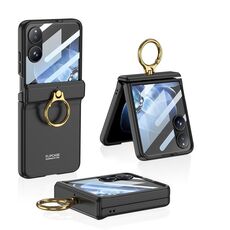 Per Xiaomi Mix Flip GKK Custodia con cerniera magnetica integrata con supporto ad anello (nero)