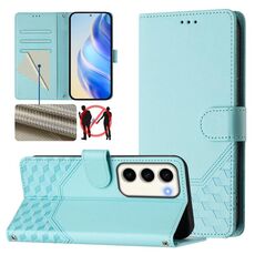 Per Samsung Galaxy S23 5G Custodia per telefono in pelle con stampa a nido d'ape RFID (verde menta)