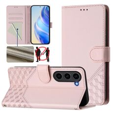 Per Samsung Galaxy S23 FE 5G Custodia per telefono in pelle con stampa a nido d'ape RFID (rosa)