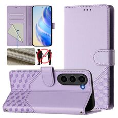 Per Samsung Galaxy S23 FE 5G Custodia per telefono in pelle con stampa a nido d'ape RFID (viola chiaro)