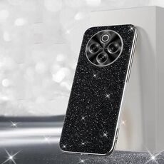 Per vivo Y300 Pro Custodia per telefono con polvere glitterata elettrolitica (nero)