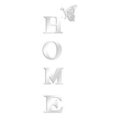 HOME Family Slogan 3D Adesivo da parete in specchio acrilico Decorazione per porta d'ingresso (argento)