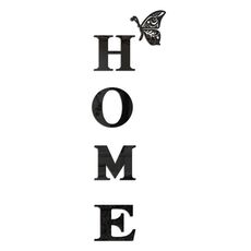 HOME Family Slogan 3D Adesivo da parete in specchio acrilico Decorazione per porta d'ingresso (nero)