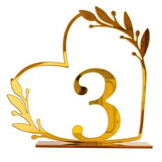 Decorazione per la casa in acrilico, numero di tavolo da pranzo digitale per matrimonio, targa per sedia, specchio fai da te, numero: 3