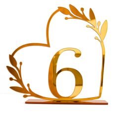 Decorazione per la casa in acrilico, numero di tavolo da pranzo digitale per matrimonio, targa per sedia, specchio fai da te, numero: 6