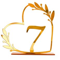 Decorazione per la casa in acrilico, numero di tavolo da pranzo digitale per matrimonio, targa per sedia, specchio fai da te, numero: 7