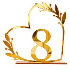 Decorazione per la casa in acrilico, numero di tavolo da pranzo digitale per matrimonio, targa per sedia, specchio fai da te, numero: 8
