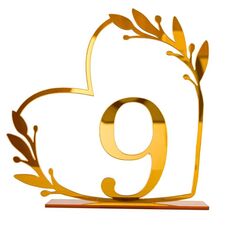 Decorazione per la casa in acrilico, numero di tavolo da pranzo digitale per matrimonio, targa per sedia, specchio fai da te, numero: 9