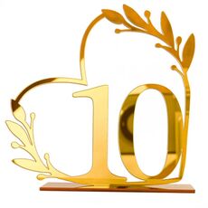 Decorazione per la casa in acrilico, numero di tavolo da pranzo digitale per matrimonio, targa per sedia, specchio fai da te, numero: 10