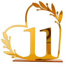 Decorazione per la casa in acrilico, numero di tavolo da pranzo digitale per matrimonio, targa per sedia, fai da te, specchio per tavolo, numero: 11