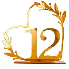 Decorazione per la casa in acrilico, numero di tavolo da pranzo digitale per matrimonio, targa per sedia, specchio fai da te, numero: 12