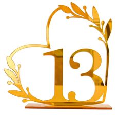 Decorazione per la casa in acrilico, numero di tavolo da pranzo digitale per matrimonio, targa per sedia, specchio fai da te, numero: 13