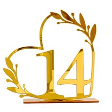 Decorazione per la casa in acrilico, numero di tavolo da pranzo digitale per matrimonio, targa per sedia, specchio fai da te, numero: 14
