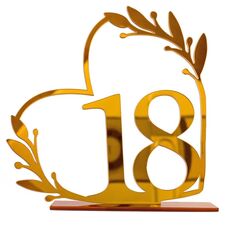 Decorazione per la casa in acrilico, numero di tavolo da pranzo digitale per matrimonio, targa per sedia, specchio fai da te, numero: 18