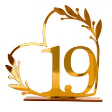 Decorazione per la casa in acrilico, numero di tavolo da pranzo digitale per matrimonio, targa per sedia, specchio fai da te, numero: 19
