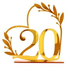 Decorazione per la casa in acrilico, numero di tavolo da pranzo digitale per matrimonio, targa per sedia, specchio fai da te, numero: 20