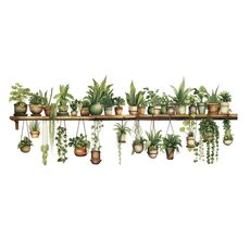 PH-QT4578 Adesivi per decorazioni per la camera da letto con piante bonsai, piccoli adesivi murali decorativi per il soggiorno e il paesaggio, freschi e freschi
