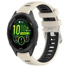 Per Garmin Forerunner 265S Cinturino sportivo in silicone con fibbia in acciaio bicolore da 18 mm (Starlight + nero)